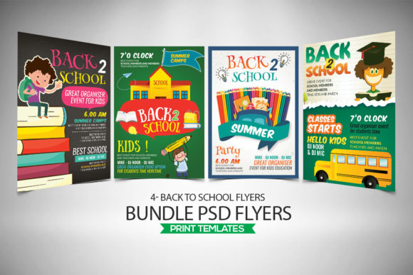Back to School 4 Flyers Bundle: Practical Marketing Materials for Busy Professionals