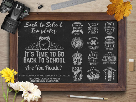Back to School Badges, Logos, Overlays for Creative Campaigns