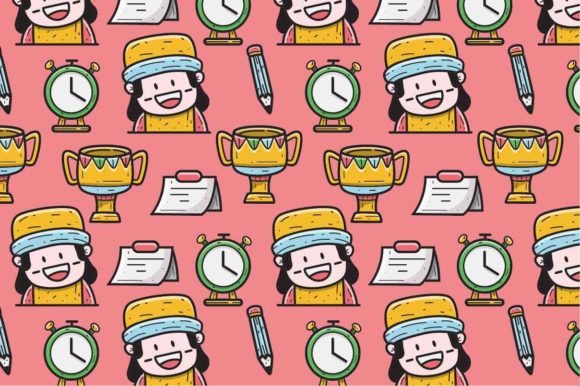 Back to School Doodle Cartoon Patterns for Creative Projects