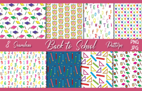 Back to School Seamless Pattern Set: A Versatile Design Resource for Creatives