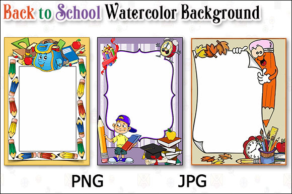 Back to School Watercolor Backgrounds